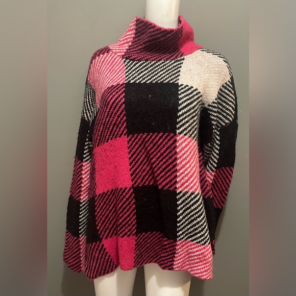 DKNY Plaid Turtleneck Sweater Size L - Picture 1 of 2